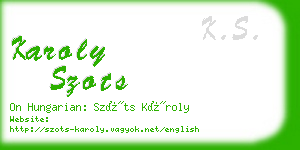 karoly szots business card